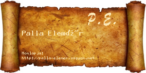 Palla Elemér névjegykártya